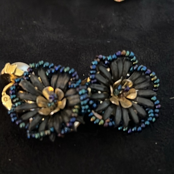 Lot designer Vintage clip on earrings Bergere Trifari W Germany unmarked - Picture 4 of 13